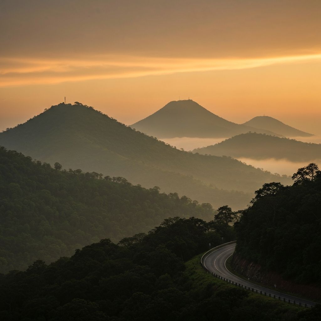 The Seven Hills (Saptagiri) at dawn